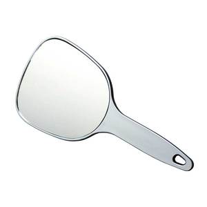 DEWAL PROFESSIONAL Зеркало косметическое с ручкой, пластик, серебристое 12х15 см