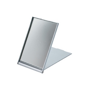 DEWAL PROFESSIONAL Зеркало косметическое, складное, пластик, серебристое 7,5х5 см