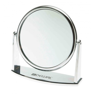 DEWAL PROFESSIONAL Зеркало настольное, пластик, серебристое 18х18,5 см