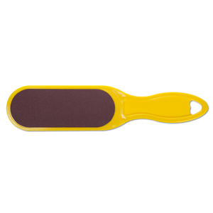 DOMIX GREEN PROFESSIONAL Терка абразивная педикюрная двусторонняя с пластиковой ручкой, желтый