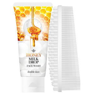 DOUBLE DARE OMG! Набор гель медовый с молочными гранулами для очищения лица + щетка массажная силиконовая, белая / Honey Milk Drop & I.M. BUDDY