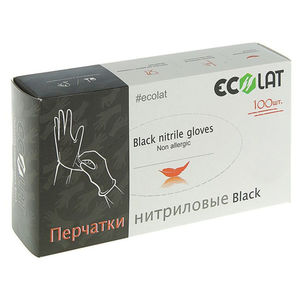 ECOLAT Перчатки нитриловые, черные, размер L / Black EcoLat 100 шт