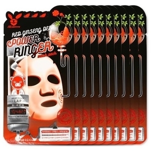 ELIZAVECCA Маска тканевая с красным женьшенем для лица / Red Ginseng Deep Power Ringer Mask Pack 10 шт