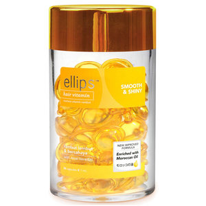 ELLIPS Масло для интенсивного питания и увлажнения поврежденных волос, желтые капсулы / Smooth & Shiny 50 шт (45 г)
