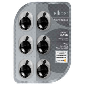 ELLIPS Масло для питания, гладкости и шелковистости волос темных оттенков, черные капсулы / Shiny Black 6 шт (5,49 г)