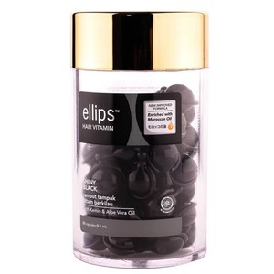 ELLIPS Масло для питания, гладкости и шелковистости волос темных оттенков, черные капсулы / Shiny Black 50 шт (45 г)