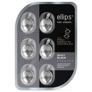ELLIPS Масло для питания и блеска темных волос, черно-серые капсулы / Pro Keratin Complex Silky Black 6 шт (5,49 г)
