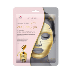 ESTELARE Маска тканевая выравнивающая с золотой фольгой для лица / 24K Gold Silk 25 г
