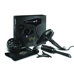 GHD Фен для сушки и укладки волос GHD Air Hairdryer 2100 W в наборе (фен с соплом + насадка диффузор, керамическая круглая щетка, 2 зажима, мягкая сумка)