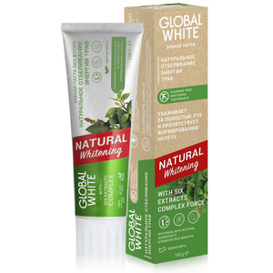 GLOBAL WHITE Паста зубная натуральное отбеливание, энергия трав / Natural whitening 100 г