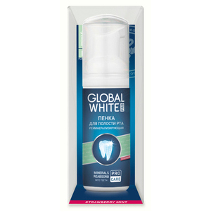 GLOBAL WHITE Пенка укрепляющая для зубов, земляника / Total protection 50 мл