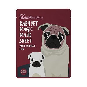 HOLIKA HOLIKA Маска-мордочка тканевая омолаживающая Бэби Пэт Мэджик, мопс / Baby Pet Magic Mask Sheet Anti-wrinkle Pug 22 мл