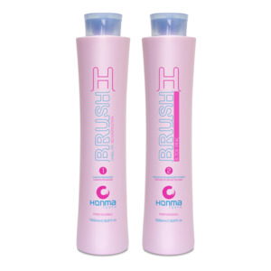 HONMA TOKYO Набор для восстановления и разглаживания волос с розовым пигментом (шампунь 1000 мл, маска реконструктор 1000 мл) H-Brush Botox Capilar Pink