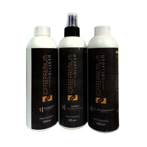 HONMA TOKYO Набор для выпрямления и восстановления волос (шампунь 250 мл, гель 250 мл, спрей 125 мл) / Collagen Coffee Premium