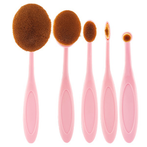 IRISK PROFESSIONAL Набор кистей-щеток макияжных, 09 пастельно-розовая ручка / Universal Brush 5 предметов