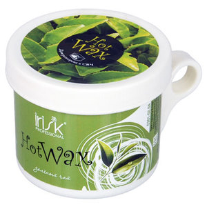 IRISK PROFESSIONAL Воск горячий в баночке для разогрева в СВЧ, зеленый чай 100 г