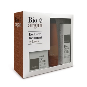 LAKME Набор аргановый для восстановления волос (шампунь 300 мл, маска 250 мл, масло 125 мл) Bio-Argan