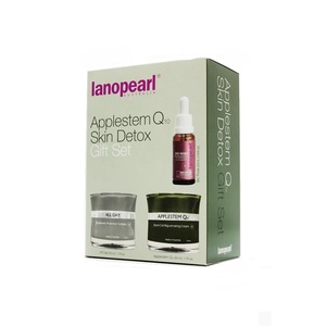 LANOPEARL Набор для лица Омоложение кожи (крем защитный 50 мл, крем омолаживающий 50 мл, сыворотка регенерирующая 25 мл) / Applestem Q10 Skin Detox