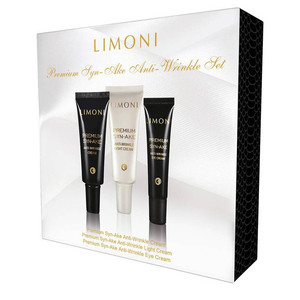 LIMONI Набор для лица (крем 25 мл, крем для век 15 мл, крем легкий 25 мл) / Premium Syn-Ake Anti-Wrinkle Care Set
