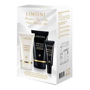 LIMONI Набор для лица (ночная маска 50 мл, крем для век 25 мл, крем легкий 50 мл) / Premium Syn-Ake Anti-Wrinkle Care Set