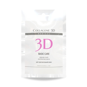 MEDICAL COLLAGENE 3D Маска альгинатная с розовой глиной для лица и тела / Basic Care 30 г
