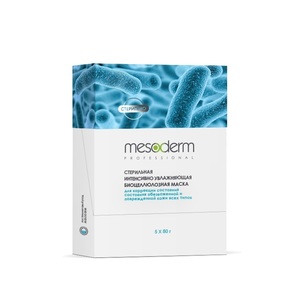 MESODERM Маска интенсивно увлажняющая биоцеллюлозная, стерильная для всех типов кожи, 5 шт