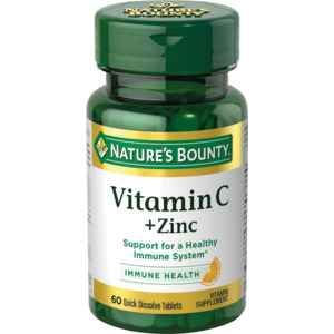 NATURE’S BOUNTY Витамин С плюс цинк, таблетки растворимые 750 мг № 60