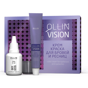 OLLIN PROFESSIONAL Крем-краска для бровей и ресниц в наборе, черный / OLLIN VISION SET black 20 мл