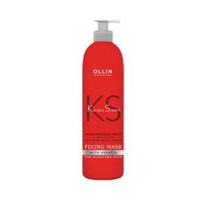 OLLIN PROFESSIONAL Маска фиксирующая с кератином для осветленных волос / Keratine System 500 мл