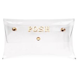 POSH Косметичка-клатч прозрачная с металлическим логотипом POSH