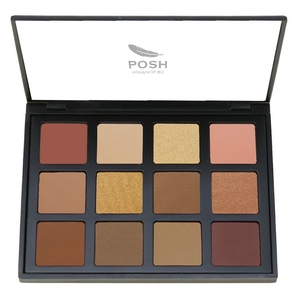 POSH Палетка теней для макияжа, профессиональная 02 (12 оттенков) / Nude Brownie Make Up Palette 160 г