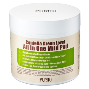 PURITO Пэды увлажняющие с центеллой для очищения кожи / Centella Green Level All In One Mild Pad 70 шт