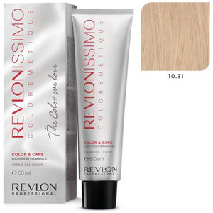 REVLON PROFESSIONAL 10.31 краска для волос, очень сильно светлый блондин золотисто-пепельный / RP REVLONISSIMO COLORSMETIQUE 60 мл