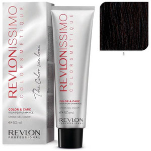 REVLON PROFESSIONAL 1 краска для волос, иссиня-черный / RP REVLONISSIMO COLORSMETIQUE 60 мл