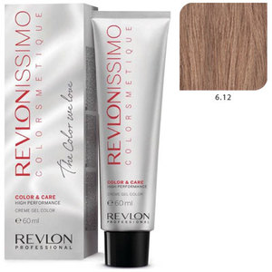 REVLON PROFESSIONAL 6.12 краска для волос, темный блондин пепельно-переливающийся / RP REVLONISSIMO COLORSMETIQUE 60 мл