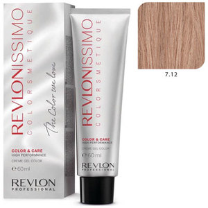 REVLON PROFESSIONAL 7.12 краска для волос, блондин пепельно-переливающийся / RP REVLONISSIMO COLORSMETIQUE 60 мл