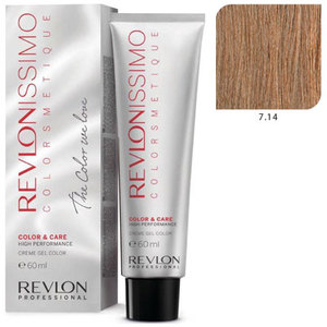 REVLON PROFESSIONAL 7.14 краска для волос, блондин пепельно-медный / RP REVLONISSIMO COLORSMETIQUE 60 мл