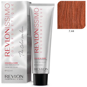 REVLON PROFESSIONAL 7.44 краска для волос, блондин гипер-медный / RP REVLONISSIMO COLORSMETIQUE 60 мл