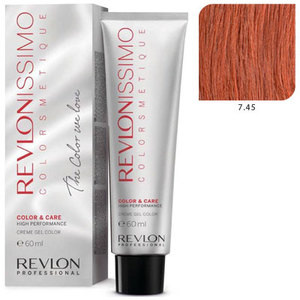 REVLON PROFESSIONAL 7.45 краска для волос, блондин медно-махагоновый / RP REVLONISSIMO COLORSMETIQUE 60 мл