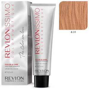 REVLON PROFESSIONAL 8.31 краска для волос, светлый блондин золотисто-пепельный / RP REVLONISSIMO COLORSMETIQUE 60 мл