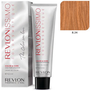 REVLON PROFESSIONAL 8.34 краска для волос, светлый блондин золотисто-медный / RP REVLONISSIMO COLORSMETIQUE 60 мл