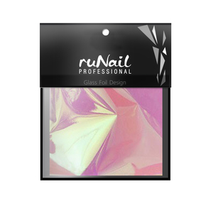 RUNAIL Фольга с эффектом Битое стекло, розовый 4*100 см