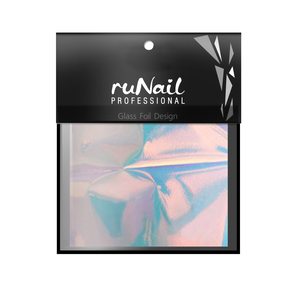 RUNAIL Фольга с эффектом Битое стекло, голубой 4*100 см