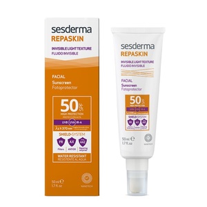 SESDERMA Средство солнцезащитное СЗФ 50 сверхлегкое для лица / REPASKIN INVISIBLE Litght texture sunscreen facial SPF 50 50 мл