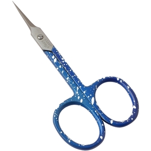 SILVER STAR Ножницы для кутикулы, зауженные лезвия, плечики, синее в крапинку покрытие / CLASSIC