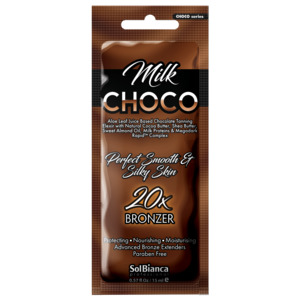 SOLBIANCA Крем с маслами какао, ши, миндаля, протеинами молока, витаминным комплексом и бронзаторами для загара в солярии / Choco Milk 15 мл