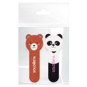 SOLOMEYA Набор для натуральных и искусственных ногтей (пилка Медвежонок и полировщик для ногтей Маленькая панда)