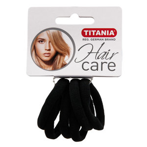 TITANIA Резинки для волос, черные 4 см 6 шт/уп 7868