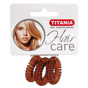 TITANIA Резинки для волос, коричневые пружина 2,5 см 3 шт/уп 7915