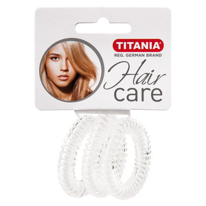 TITANIA Резинки для волос, прозрачные пружина 4 см 3 шт/уп 7919
